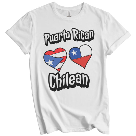 Puerto Rican Chilean Flag Heart Combo Puerto Rico Chile T-Shirt