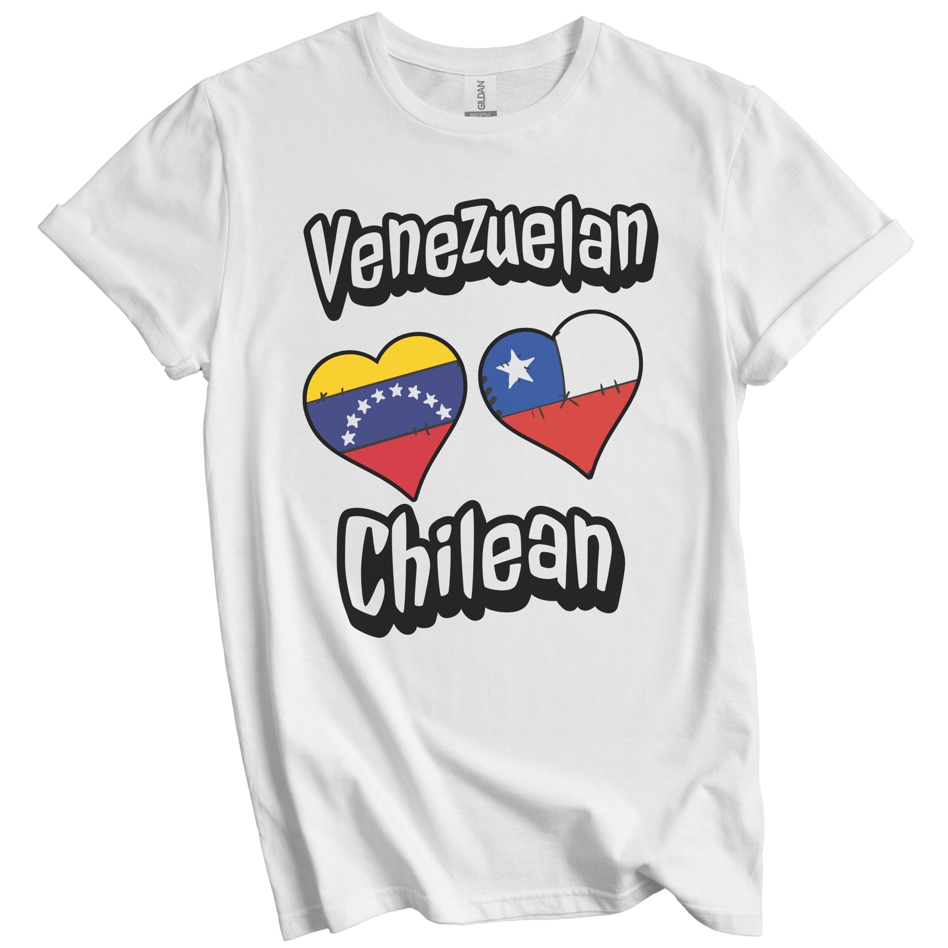 Venezuelan Chilean Flag Heart Combo Venezuela Chile T-Shirt