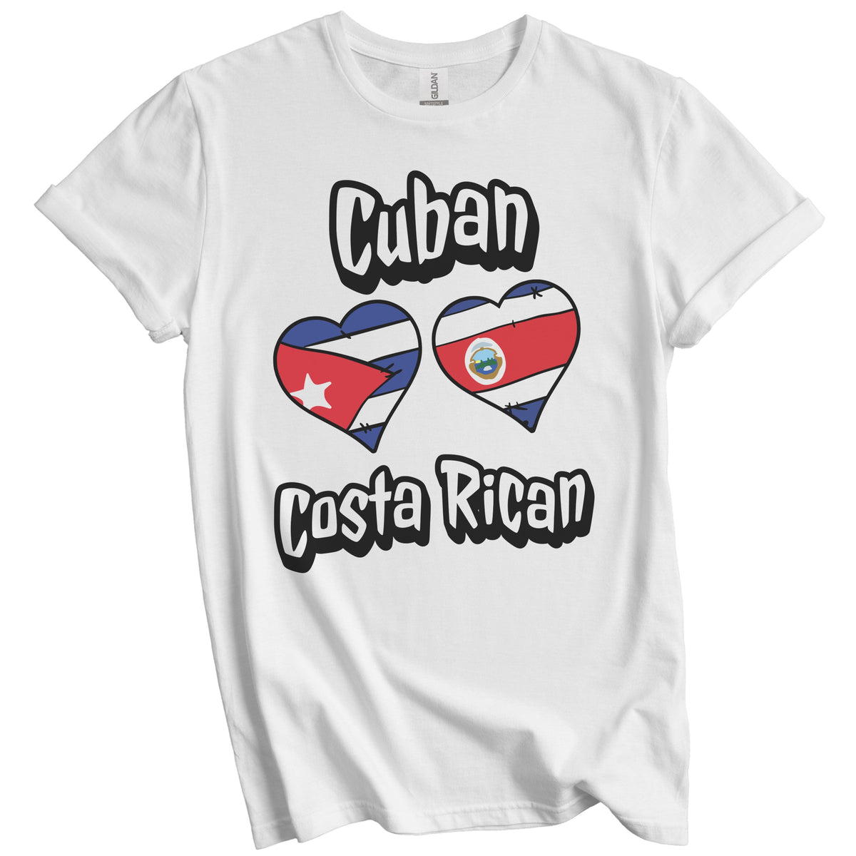 Cuban Costa Rican Flag Heart Combo Cuba Costa Rica T-Shirt