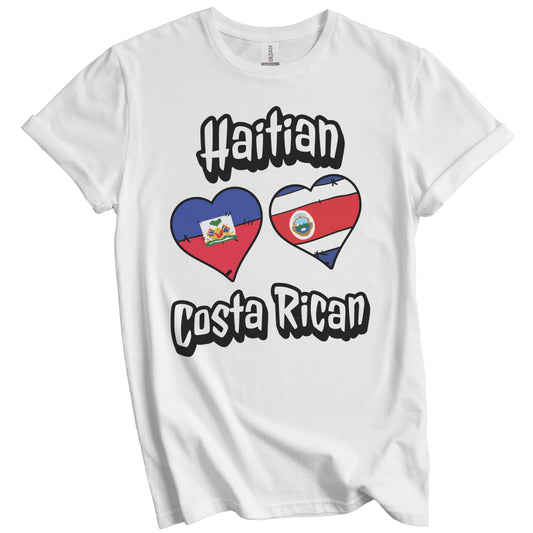 Haitian Costa Rican Flag Heart Combo Haiti Costa Rica T-Shirt