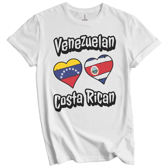 Venezuelan Costa Rican Flag Heart Combo Venezuela Costa Rica T-Shirt