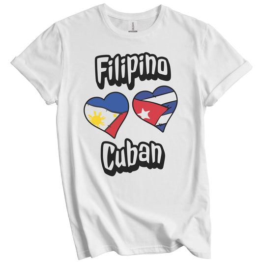 Filipino Cuban Flag Heart Combo Philippines Cuba T-Shirt