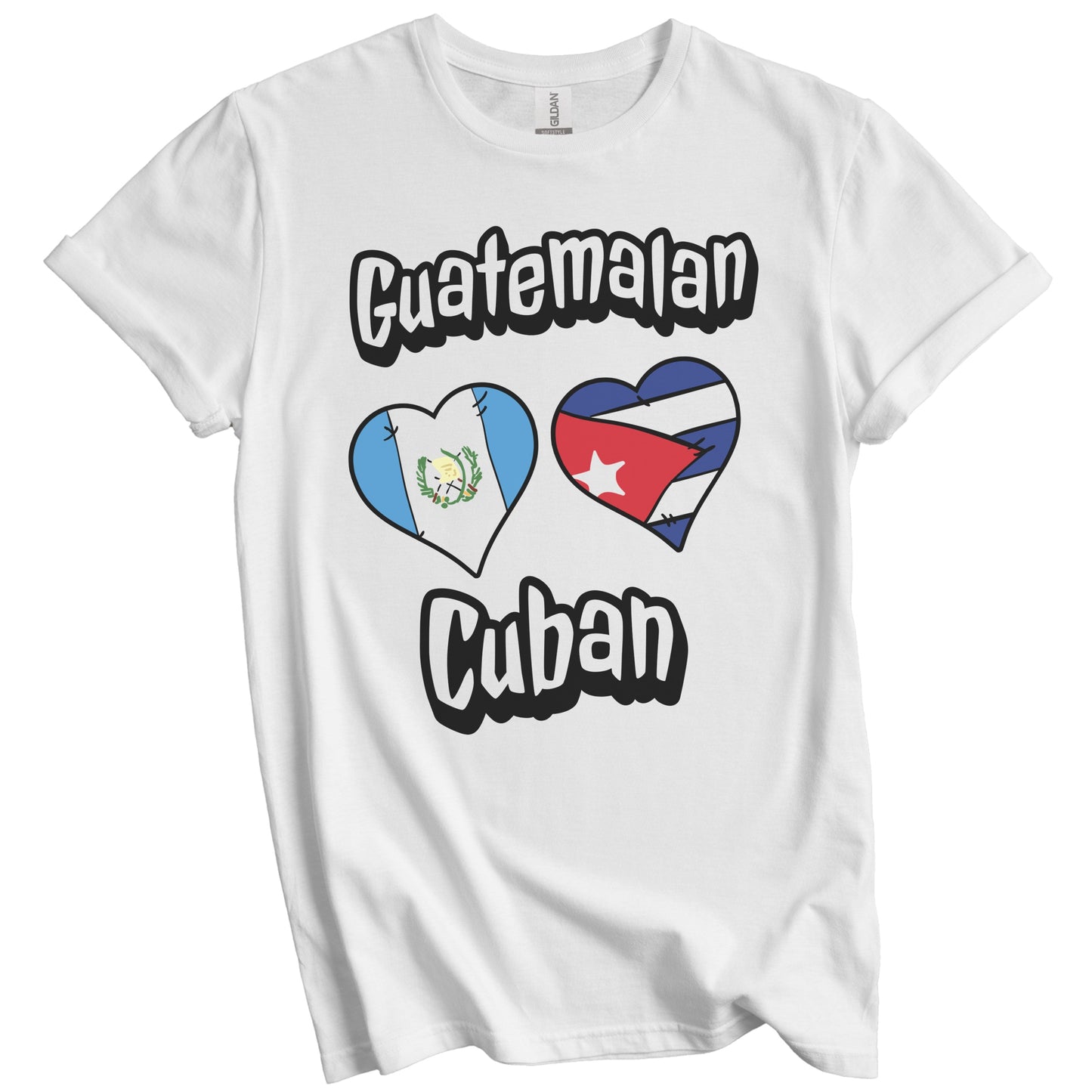 Guatemalan Cuban Flag Heart Combo Guatemala Cuba T-Shirt