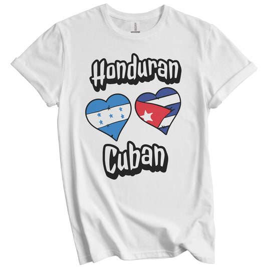 Honduran Cuban Flag Heart Combo Honduras Cuba T-Shirt