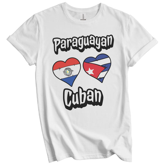 Paraguayan Cuban Flag Heart Combo Paraguay Cuba T-Shirt