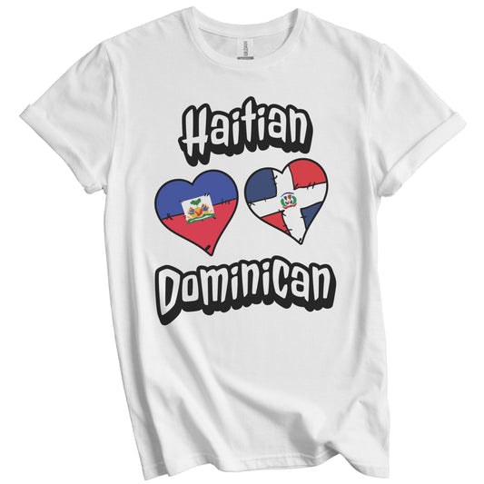 Haitian Dominican Flag Heart Combo Haiti Dominican Republic T-Shirt