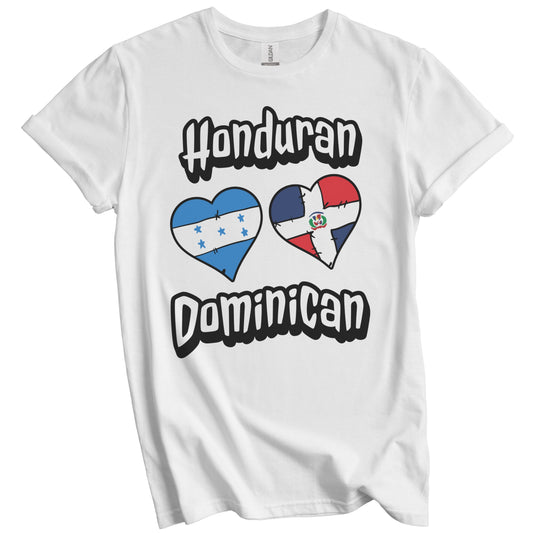 Honduran Dominican Flag Hearts Honduras Dominican Republic T-Shirt