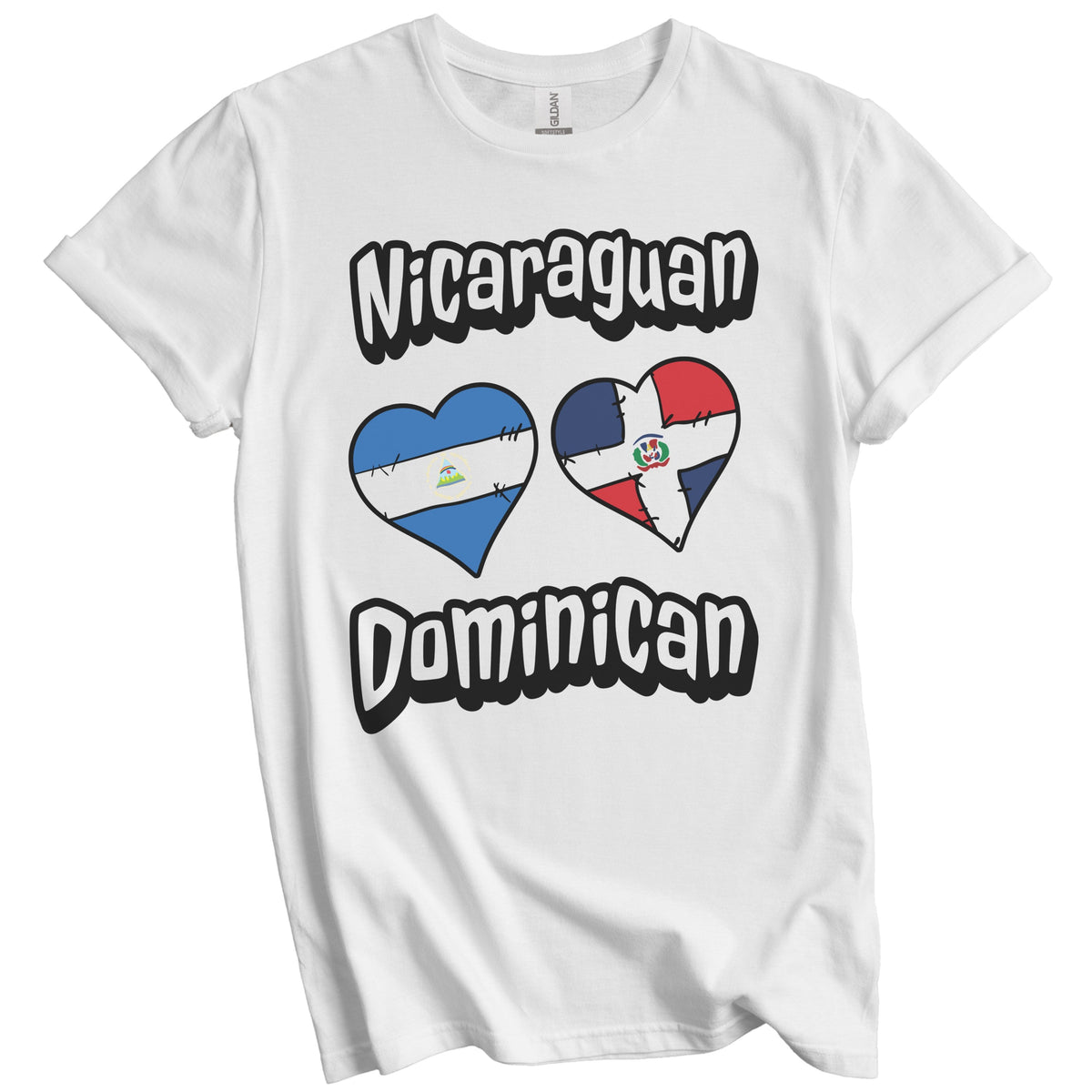 Nicaraguan Dominican Hearts Nicaragua Dominican Republic T-Shirt