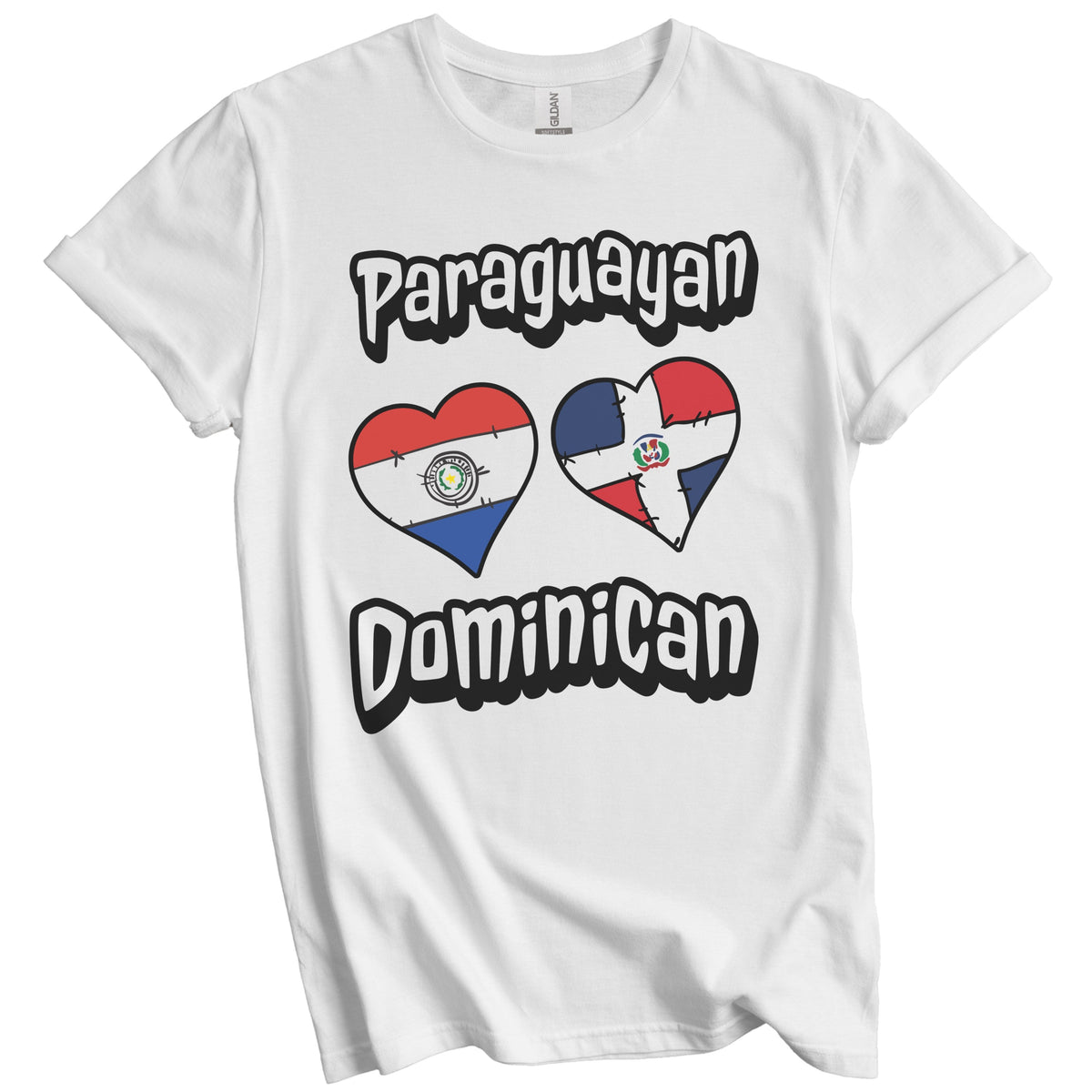 Paraguayan Dominican Flag Hearts Paraguay Dominican Republic T-Shirt