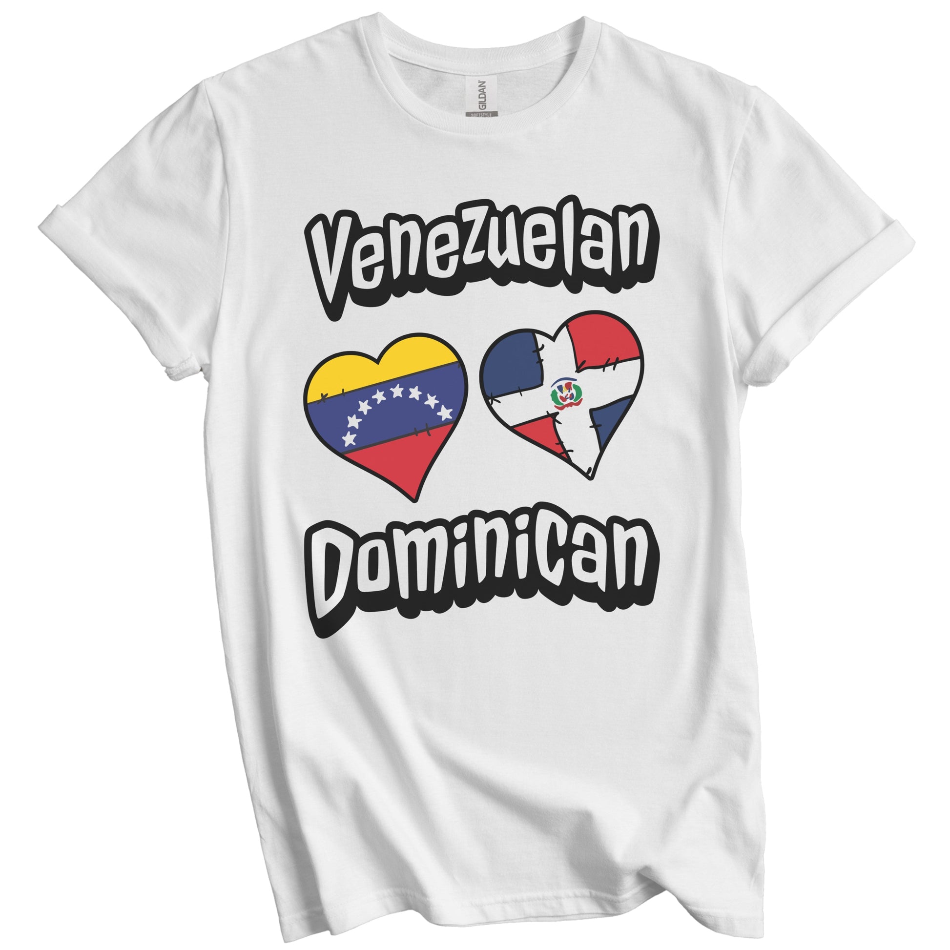 Venezuelan Dominican Hearts Venezuela Dominican Republic T-Shirt