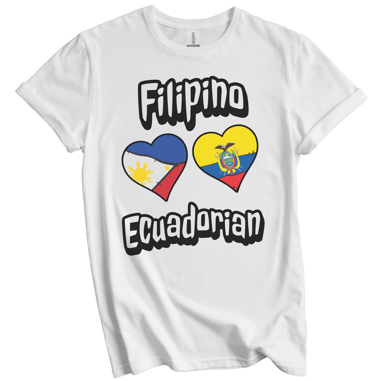Filipino Ecuadorian Flag Heart Combo Philippines Ecuador T-Shirt