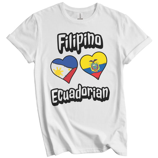 Filipino Ecuadorian Flag Heart Combo Philippines Ecuador T-Shirt