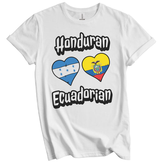 Honduran Ecuadorian Flag Heart Combo Honduras Ecuador T-Shirt