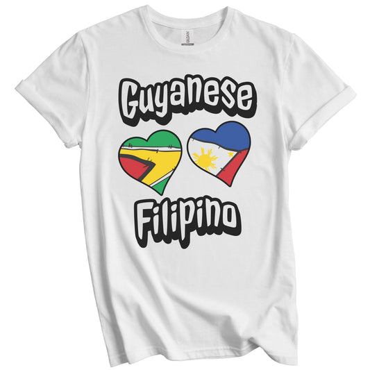 Guyanese Filipino Flag Heart Combo Guyana Philippines T-Shirt