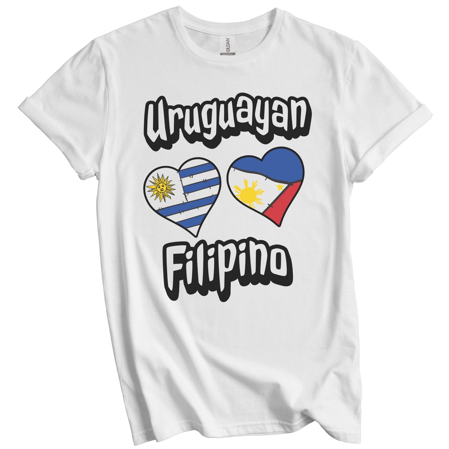 Uruguayan Filipino Flag Heart Combo Uruguay Philippines T-Shirt