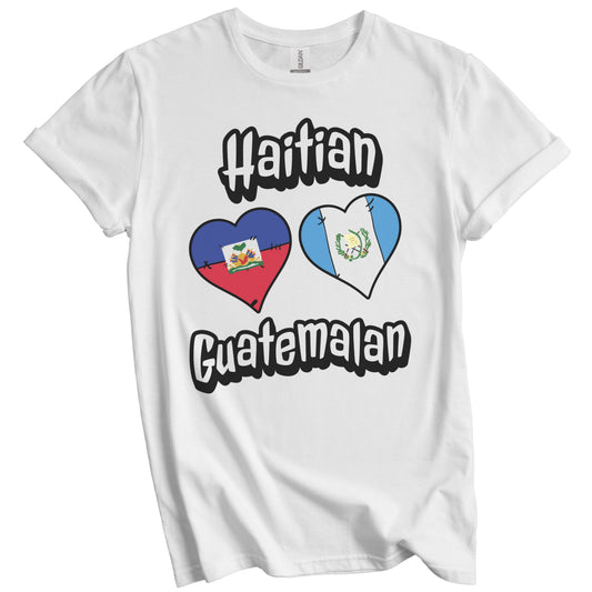 Haitian Guatemalan Flag Heart Combo Haiti Guatemala T-Shirt