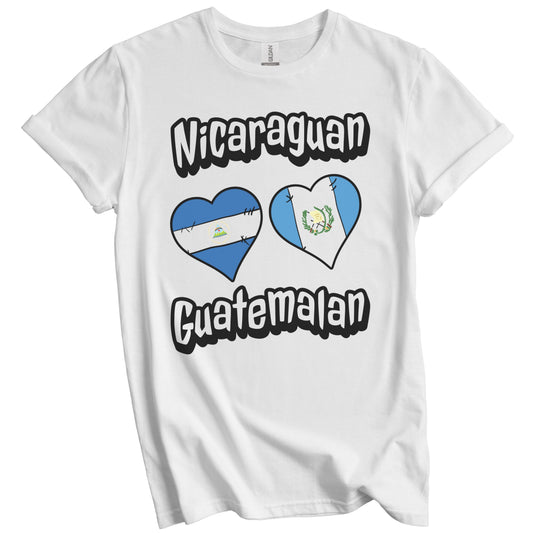 Nicaraguan Guatemalan Flag Heart Combo Nicaragua Guatemala T-Shirt