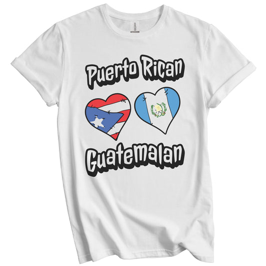 Puerto Rican Guatemalan Flag Hearts Puerto Rico Guatemala T-Shirt