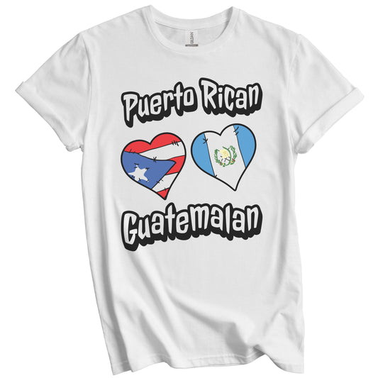 Puerto Rican Guatemalan Flag Hearts Puerto Rico Guatemala T-Shirt