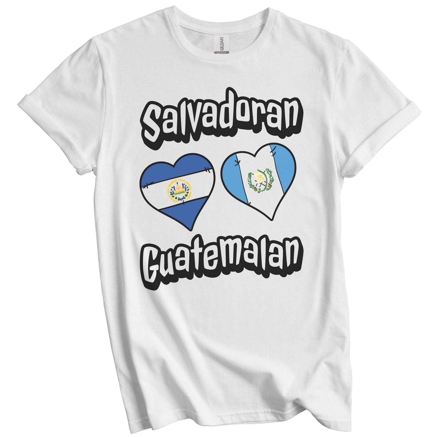 Salvadoran Guatemalan Flag Heart Combo El Salvador Guatemala T-Shirt