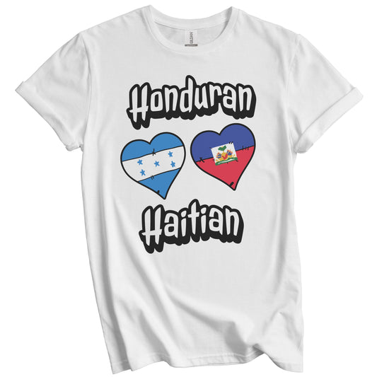 Honduran Haitian Flag Heart Combo Honduras Haiti T-Shirt
