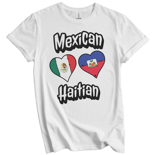 Mexican Haitian Flag Heart Combo Mexico Haiti T-Shirt