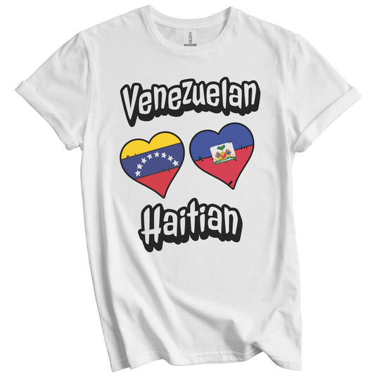 Venezuelan Haitian Flag Heart Combo Venezuela Haiti T-Shirt