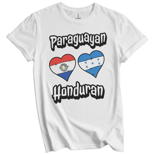Paraguayan Honduran Flag Heart Combo Paraguay Honduras T-Shirt