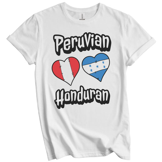 Peruvian Honduran Flag Heart Combo Peru Honduras T-Shirt