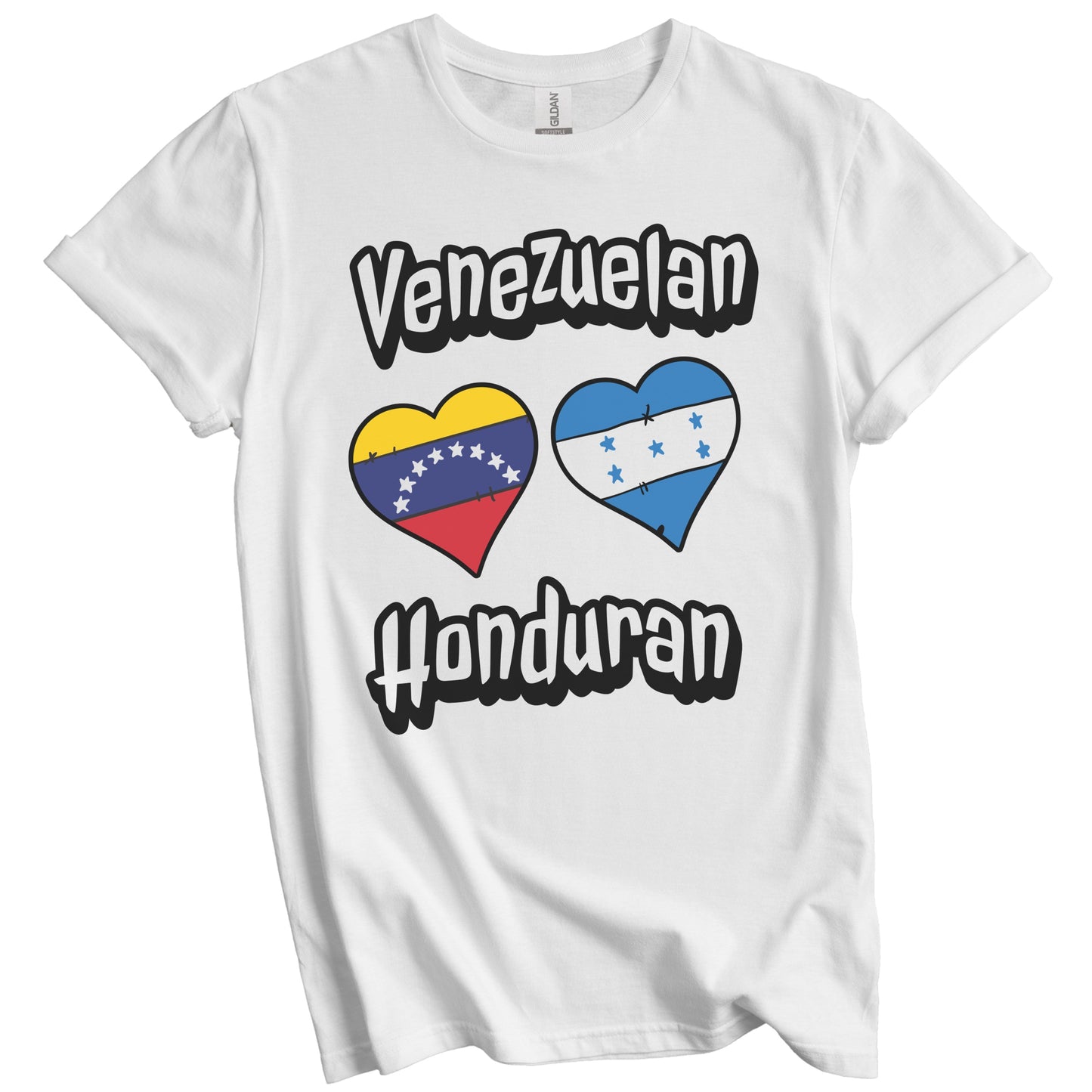 Venezuelan Honduran Flag Heart Combo Venezuela Honduras T-Shirt