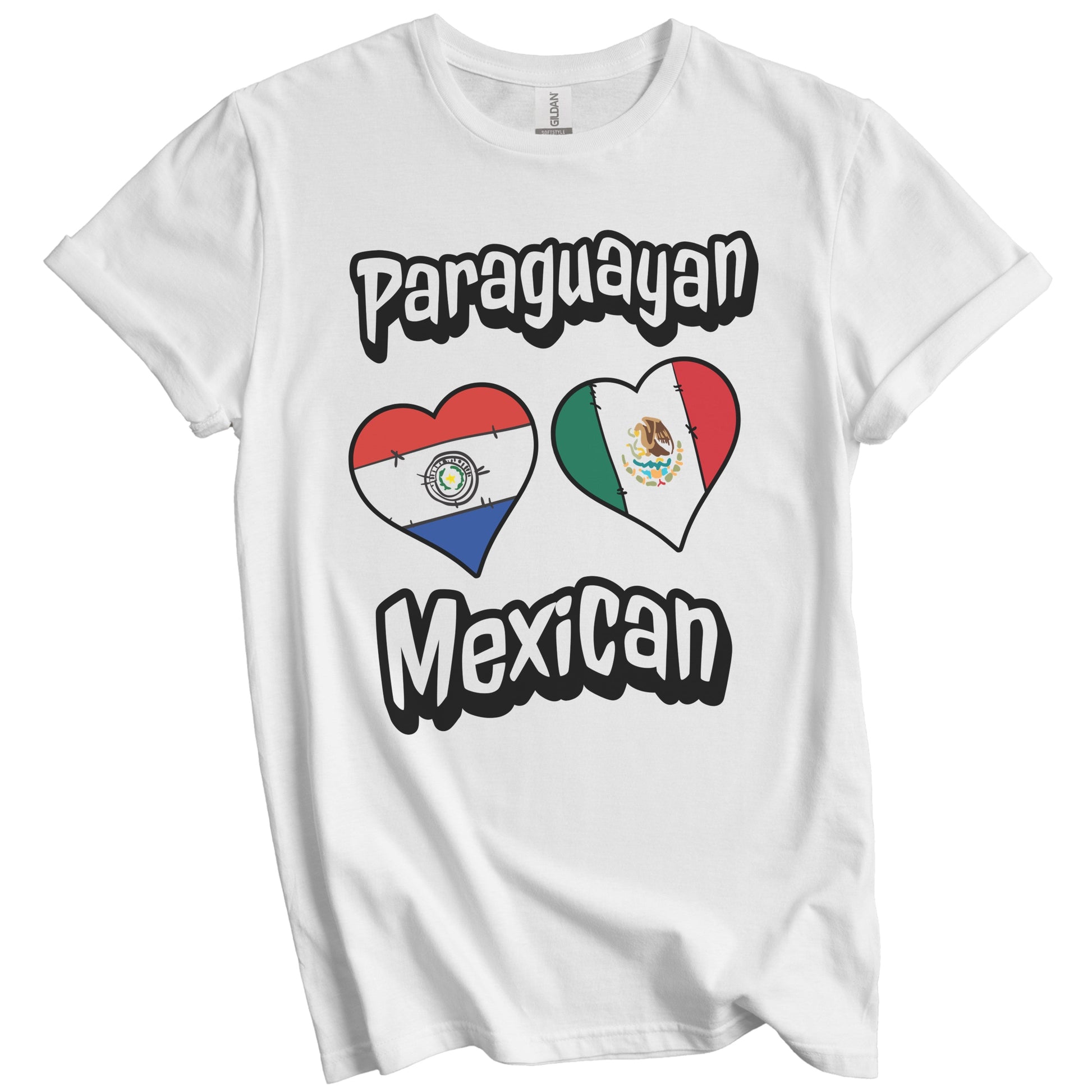 Paraguayan Mexican Flag Heart Combo Paraguay Mexico T-Shirt