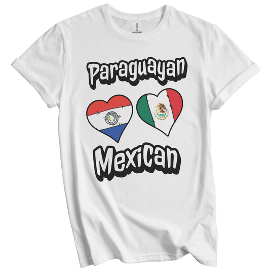 Paraguayan Mexican Flag Heart Combo Paraguay Mexico T-Shirt