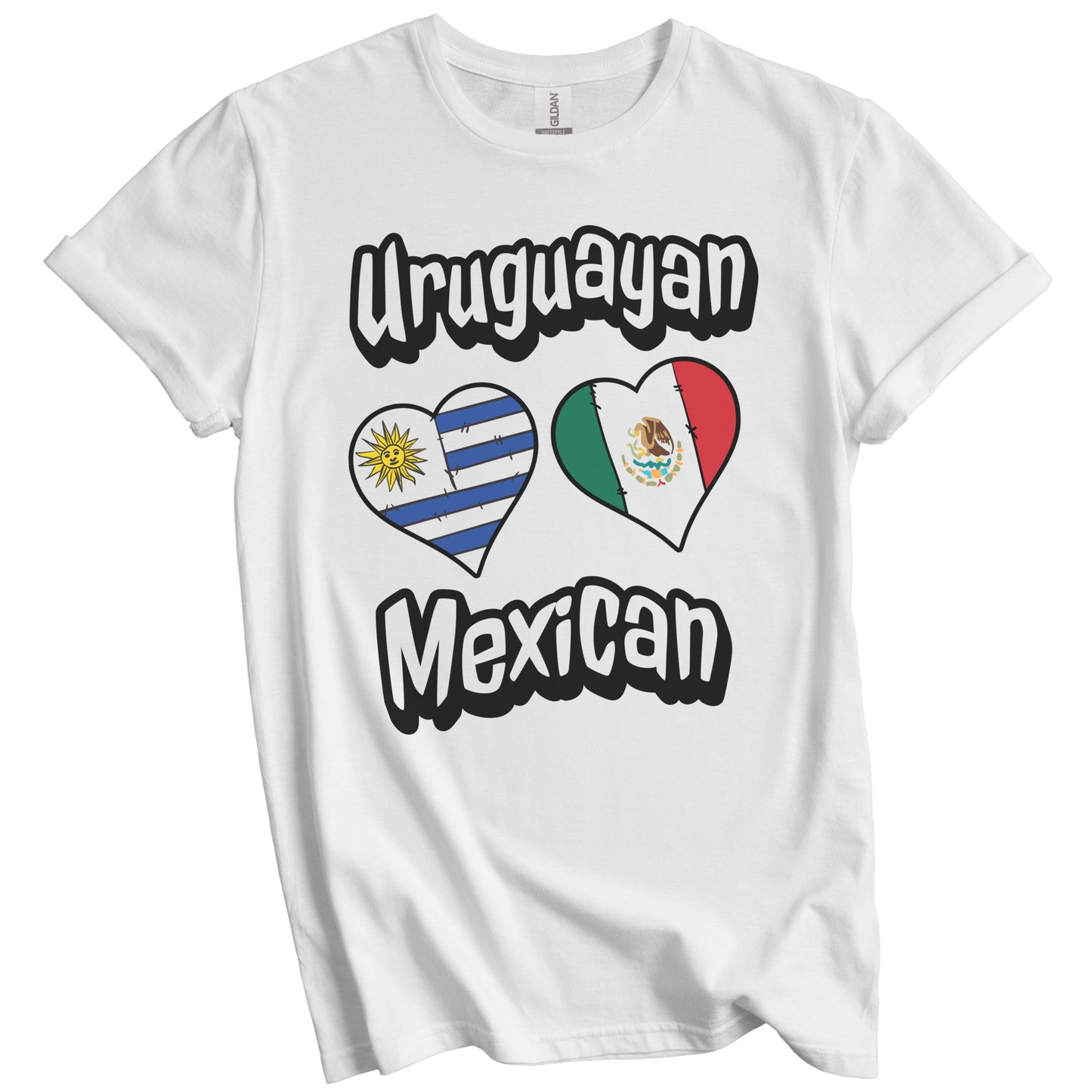 Uruguayan Mexican Flag Heart Combo Uruguay Mexico T-Shirt