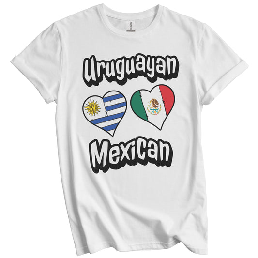 Uruguayan Mexican Flag Heart Combo Uruguay Mexico T-Shirt