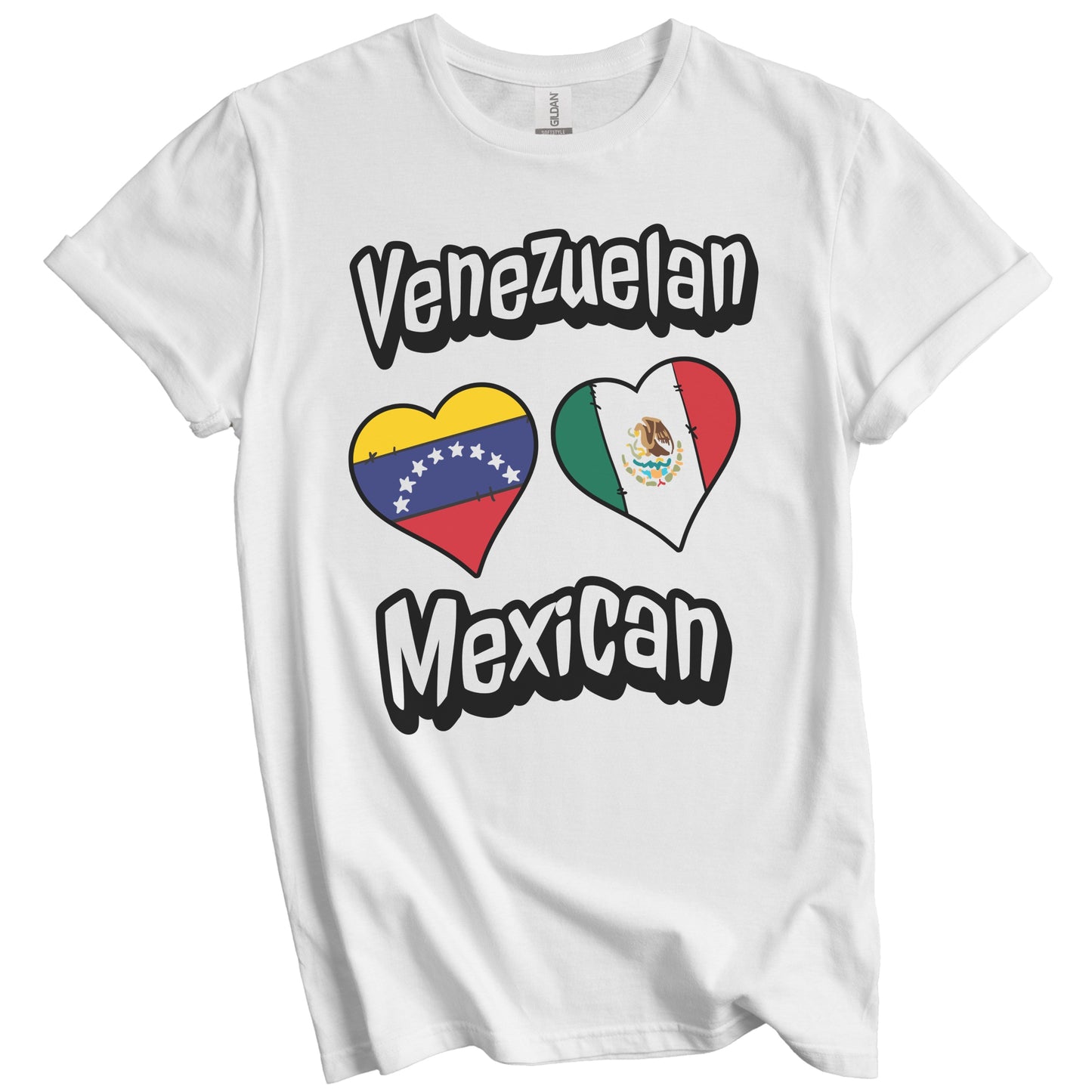 Venezuelan Mexican Flag Heart Combo Venezuela Mexico T-Shirt