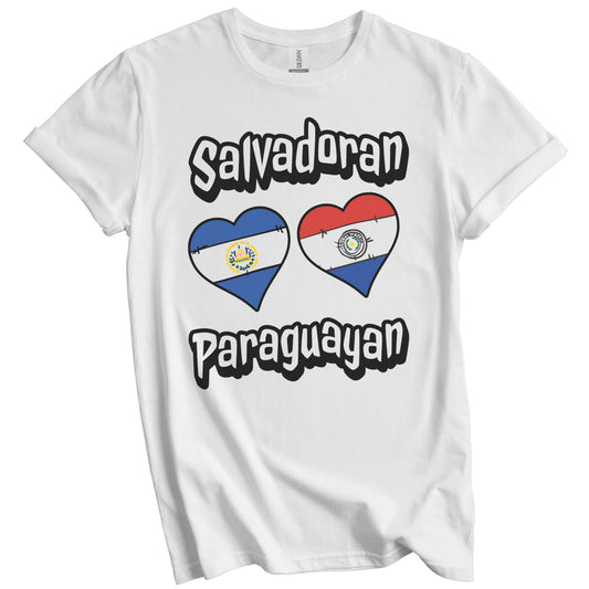 Salvadoran Paraguayan Flag Heart Combo El Salvador Paraguay T-Shirt