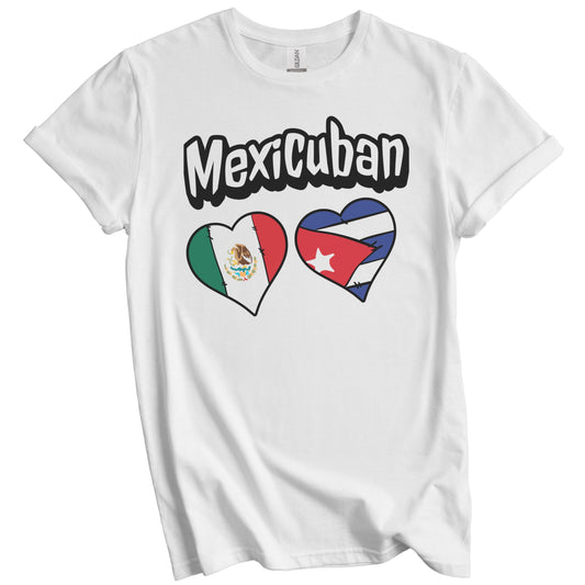 Mexicuban Mexican Cuban Flag Heart Combo Mexico Cuba T-Shirt