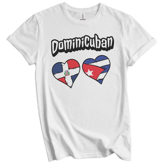 Dominicuban Dominican Cuban Flag Heart Combo T-Shirt