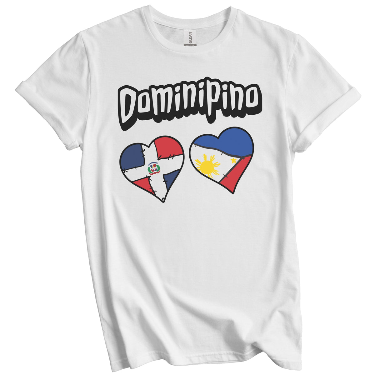 Dominipino Dominican Filipino Flag Heart Combo T-Shirt