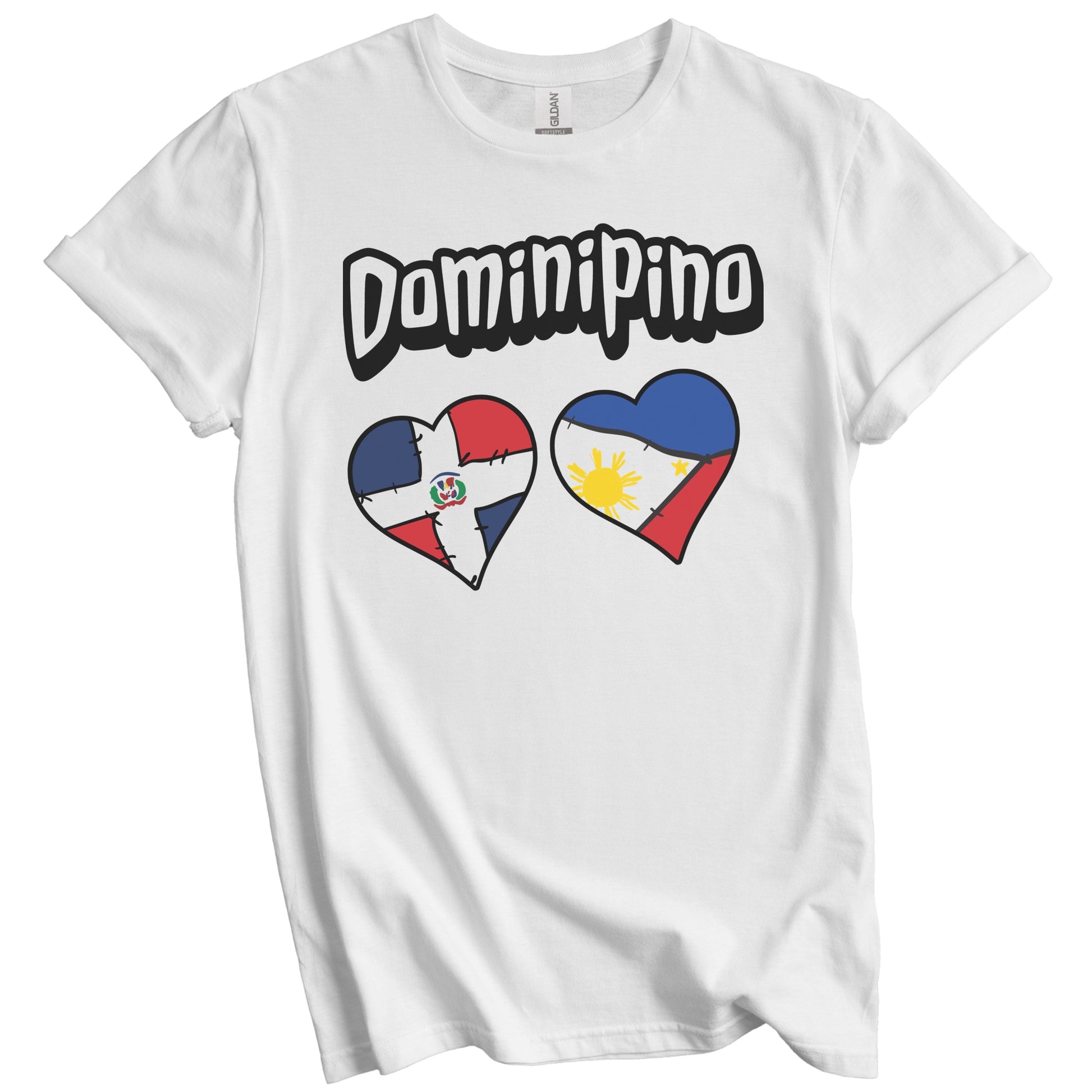 Dominipino Dominican Filipino Flag Heart Combo T-Shirt