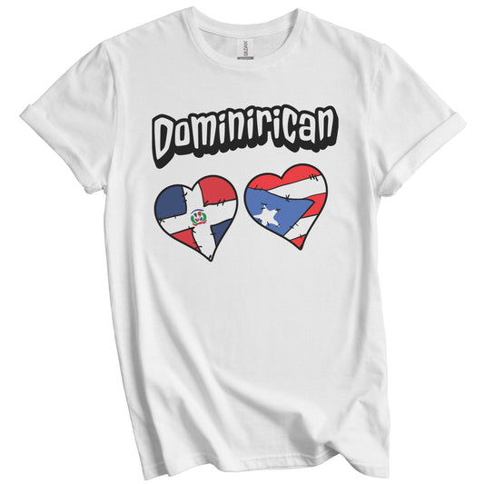 Dominirican Dominican Puerto Rican Flag Heart Combo T-Shirt