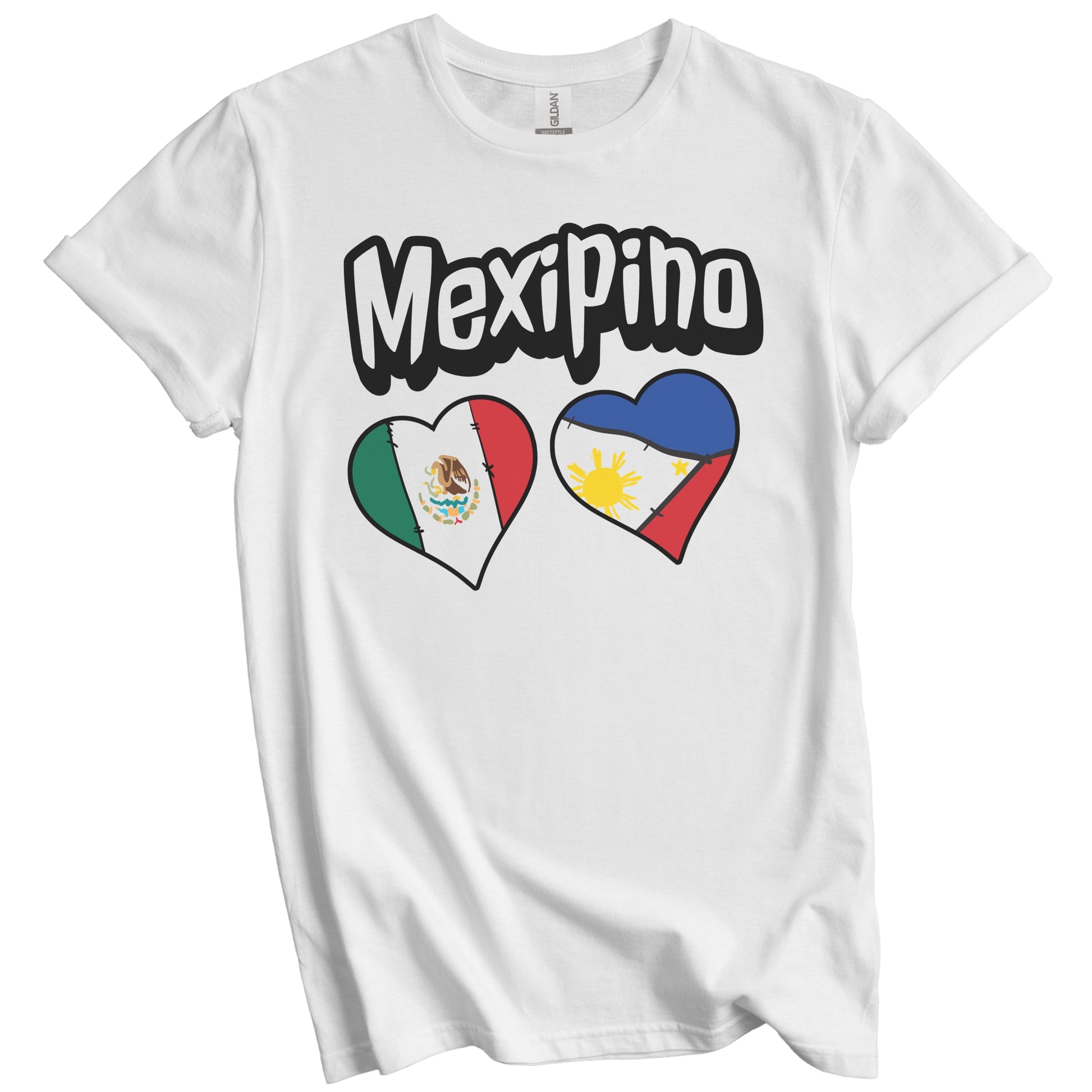 Mexipino Mexican Filipino Flag Heart Combo T-Shirt