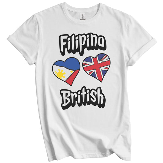 Filipino British Flag Heart Combo Philippines UK T-Shirt