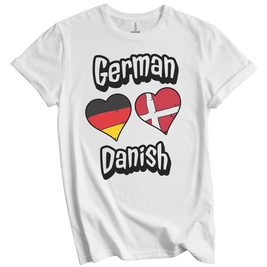 German Danish Flag Heart Combo Germany Denmark T-Shirt
