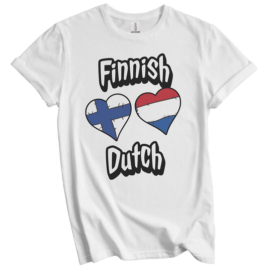 Finnish Dutch Flag Heart Combo Finland Netherlands T-Shirt