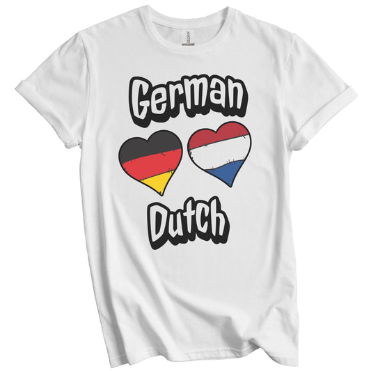 German Dutch Flag Heart Combo Germany Netherlands T-Shirt