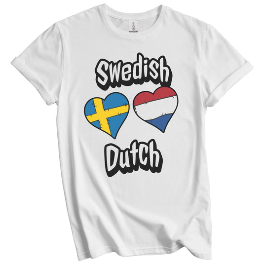 Swedish Dutch Flag Heart Combo Sweden Netherlands T-Shirt