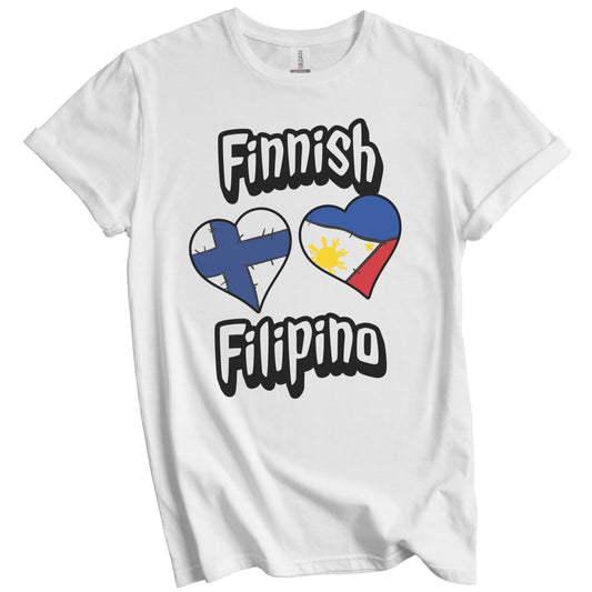 Finnish Filipino Flag Heart Combo Finland Philippines T-Shirt