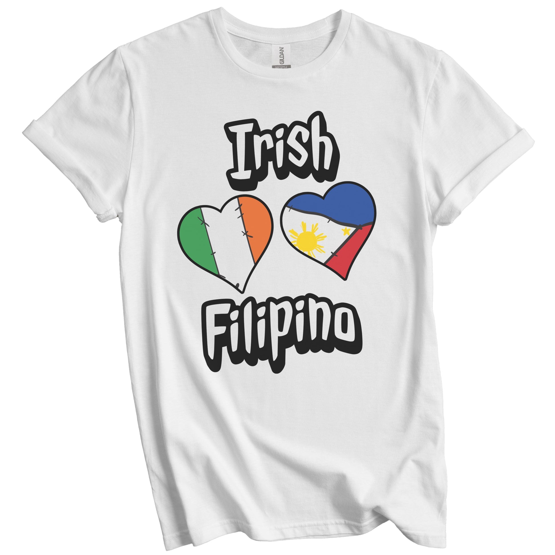 Irish Filipino Flag Heart Combo Ireland Philippines T-Shirt