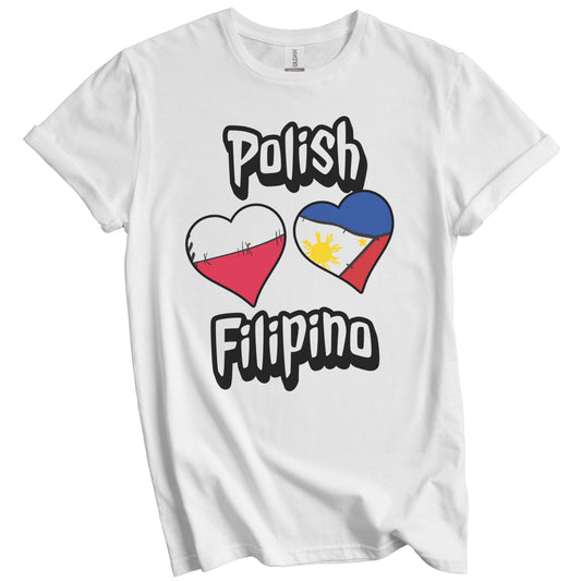 Polish Filipino Flag Heart Combo Poland Philippines T-Shirt